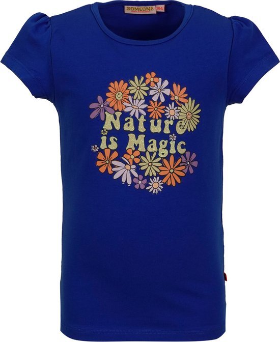 Meisjes t-shirt - Hippie-SG-02-G - Kobalt blauw