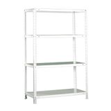 Simon Rack Metalen stelling 1500x800x400 mm - Advantage | 4 niveaus, Metalen legbord, 75 kg buigbelasting, Corrosiewerende coating, Montage met schroeven, Wit