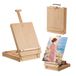VEVOR Tafelschildersezel, schilderskoffer, schetsboek, 530 mm canvas, voor schetsen, gemaakt van massief beukenhout, draagvermogen van 10 kg, verstelbare hoek, opbergdoos en leren handvat, draagbaar