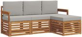 vidaXL - Ensemble de salon 4 pièces en acacia, naturel et gris clair