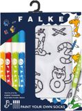 FALKE Animal Number Paint Set te kleuren met textielpotloden katoen sokken kinderen wit - maat 27-30