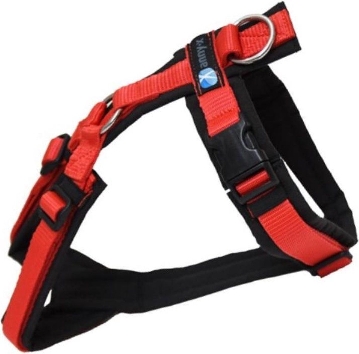 Anny.X Hondentuig Zwart/Rood maat L - Speurtuig - Borstomvang 70-86 cm