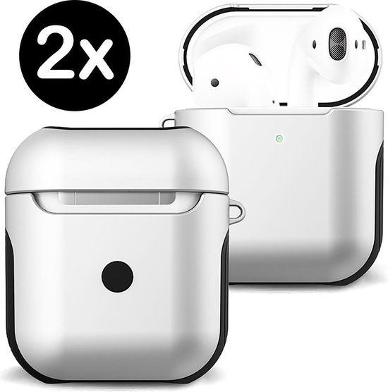BTH Case voor AirPods Hoesje Hard Cover - Geschikt voor Apple Airpods 1/2 - Wit - 2 stuks