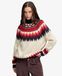 Superdry Damen Fairisle Pullover mit Hohem Kragen und Lockerer Passform Beige - Größe: 34