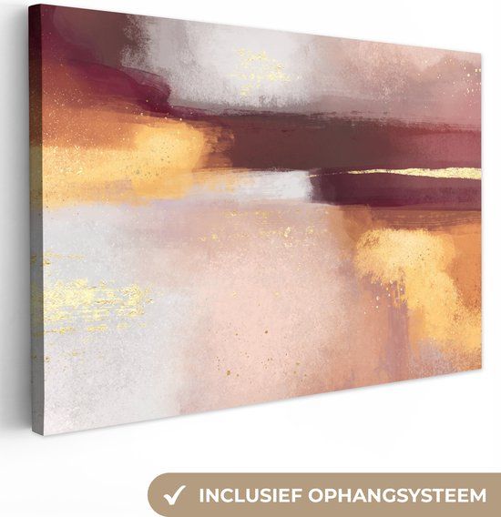 OneMillionCanvasses Canvas schilderij 150x100 cm - Abstract Pastel - Wanddecoratie