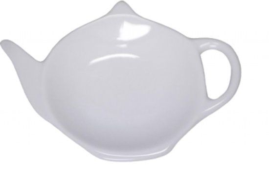 Overige merken Theezakjeshouder theepot 12cm - Wit porselein