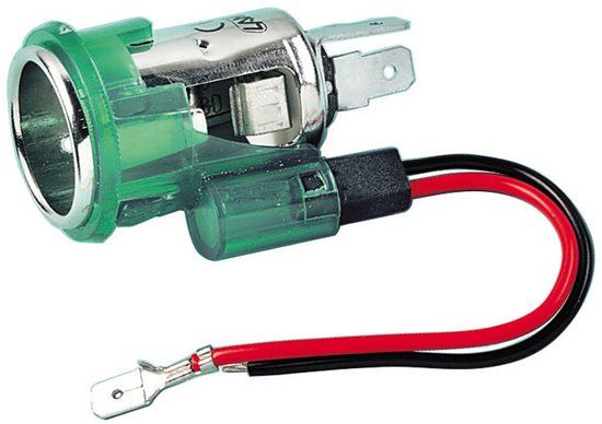Lampa Viaautoshop Euro-Style, verlichte sigarettenaanstekeraansluiting 12V Groen/Zilver