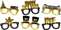 Folat Brillen Papier BlackGold HNY 6 stuks