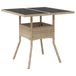 VidaXL Tuintafel met glazen blad 80x80x75 cm poly rattan beige