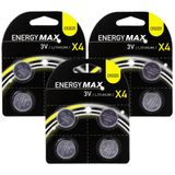 Merkloos / Sans marque Energymax knoopcel batterijen budget voordeelset - CR2025 - 12x stuks