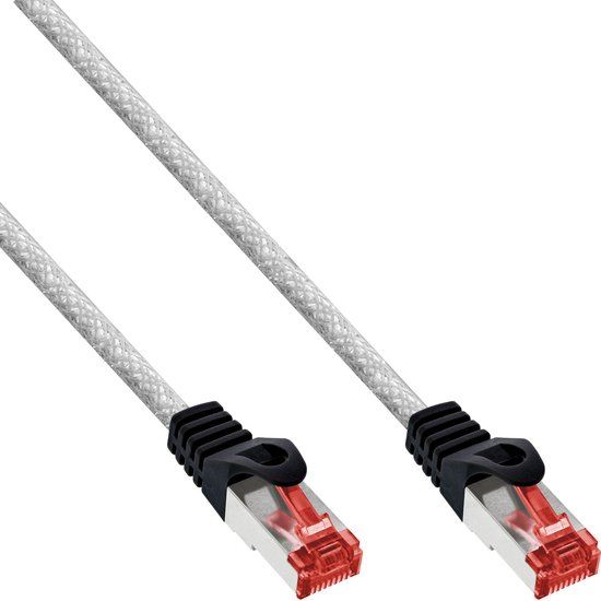 InLine® Patchkabel, S/FTP (PiMf), Cat.6, 250 MHz, PVC, koper, transparant, 1m
