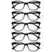 OPULIZE KAT Leesbril - 5-pack - Kattenoog Montuur - Zwart - Heren & Dames - Veerscharnieren - RRRRR59-1 - +1.50