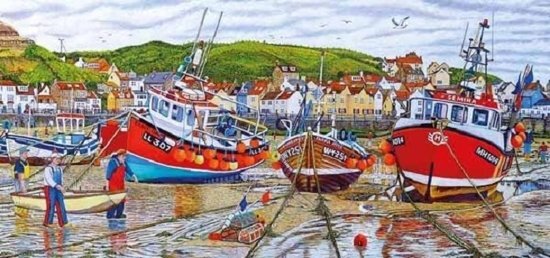 Gibsons Seagulls at Staithes Puzzels 636 stukjes