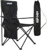 VirtuFit Opvouwbare Camping Stoel - Strandstoel - Zwart