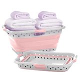 Pop & Load Collapse & Store Wasmanden, Blush Roze, Grote HipHolder-3 Handvatten