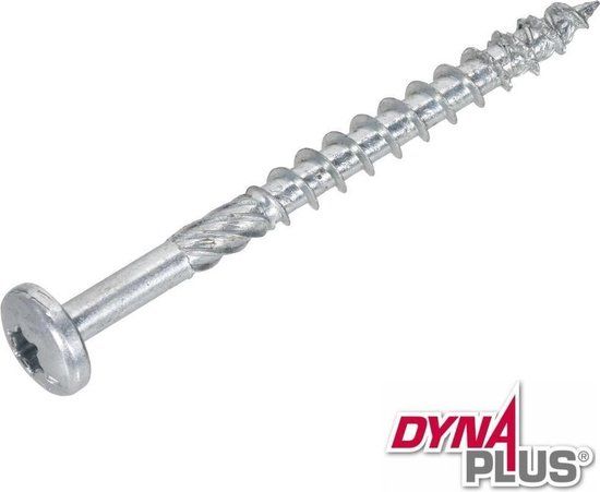 Dynaplus - Unischroef - Torx 25 Cilinderkop - 5x60mm - Verzinkt - Deeldraad (200 stuks)