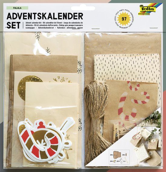 Folia Kerstkalender Set 'FALALA', 97-delig