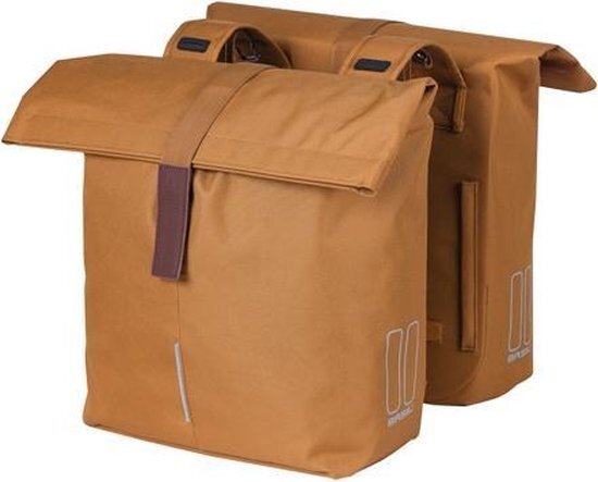 Basil Dubbele fietstas City Camel Brown 32L