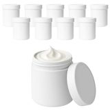 Viva-Haushaltswaren 10 x 250 ml witte plastic crèmepotjes, geschikt voor levensmiddelen, BPA-vrij, gemaakt in Duitsland