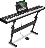 VEVOR 88 Toetsen Digitale Piano Elektrische Piano Opvouwbaar Toetsenbord Bluetooth MIDI met Standaard