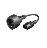 Microconnect C14, M/F, 0.75m Stroomkabel Zwart