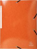 Exacompta Iderama Collection 55836E Elastische map met 3 kleppen, geschikt voor A4-documenten, 425 g/m², glanzend, FSC-gecertificeerd, oranje, 25 stuks