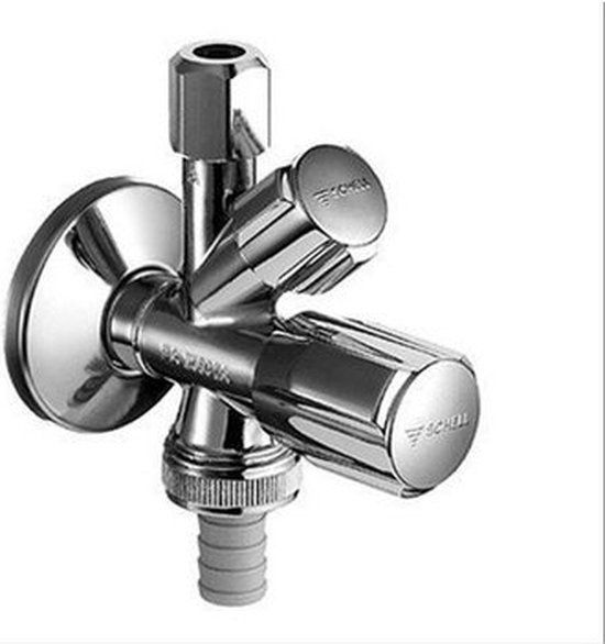 Schell Comfort hoekstopkraan met terugslagklep en zelfsluitende schroefdraad chroom