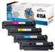 HP 4-pack toners compatibles pour HP 415A, W2030A, W2031A, W2032A, W2033A
