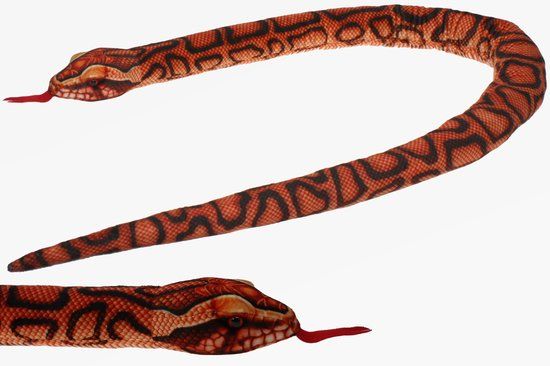 Cornelissen Cornellisen Regenboog Boa Knuffel Slang Pluche 150 cm - Donkerrood