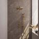 Brauer Gold Carving Thermostatische Regendoucheset Inbouw - Hoofddouche 30 cm - Rechte Wandarm - Handdouche Staaf - Doucheslang - Geintegreerde Glijstang - Geborsteld Goud