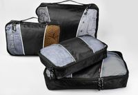 monolith - Koffer-organizer-set met 4 opbergkubussen | Zwarte klegzakken voor meer orde en overzicht in je bagage