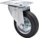 Merkloos / Sans marque WAGNER Soft zwenkwiel - diameter 100 mm, bouwhoogte 125 mm, stalen velg verzinkt, massief rubber, schroefplaat 85 x 105 mm, draagkracht 70 kg - 04610401