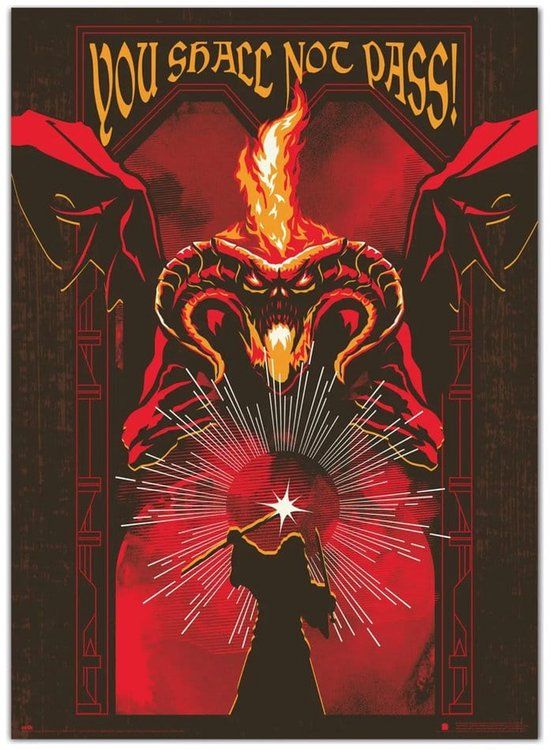 Grupo Erik The Lord of the Rings Luminescent Poster Balrog 50 x 70 cm
