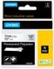 DYMO Rhino industriële labels | Permanent Polyester | 12 mm x 3,5 m | Zwart op Transparant