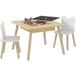 Table pour enfant avec 2 chaises, ensemble de sièges pour enfant avec rangement, dossier en forme d'ours pour enfants de 3 à 6 ans, bois naturel
