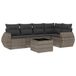 vidaXL 6-delige Loungeset met kussens, polyrattan, grijs