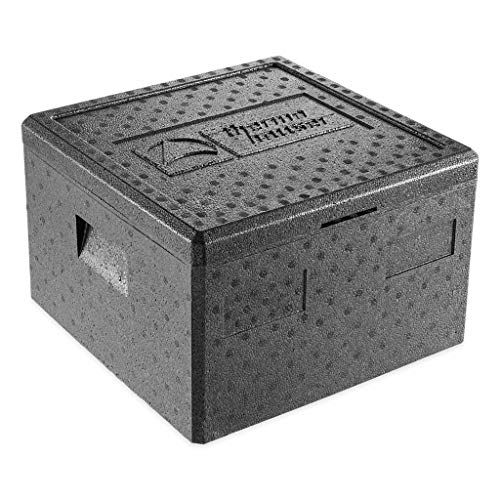 thermohauser EPP Thermobox Pizza zwart met deksel - 25 liter - 41 x 41 x 25,5 cm - Pizzabox
