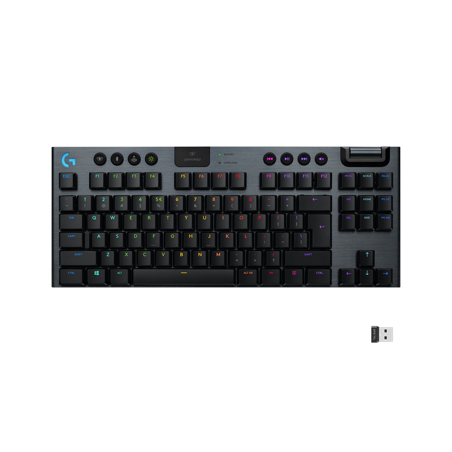 Logitech G G915 TKL - Mechanisch Gaming Toetsenbord - USB - QWERTY US International - Koolstof