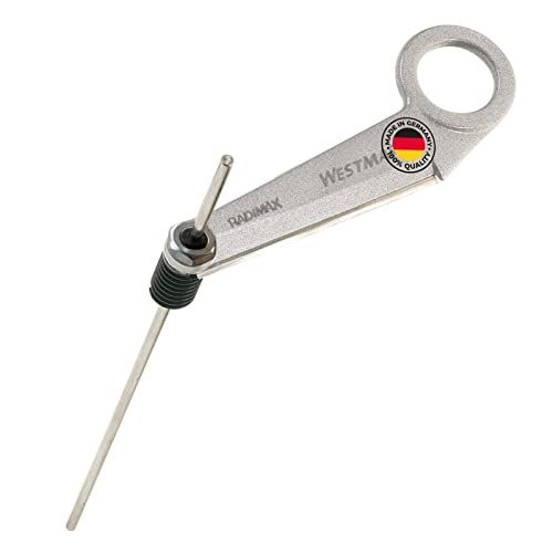 Westmark Radijs-/spiraalsnijder met lange centreerstang, lengte: 24 cm, roestvrijstalen mes/aluminium, zilver/grijs, 51302260