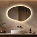 S’afielina Miroir de salle de bain LED 85x55 cm asymétrique sans cadre, anti-buée, 3 couleurs, tactile