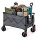 SONGMICS Chariot pliable, 150 L, capacité de charge jusqu'à 150 kg | Chariot de jardin, chariot de camping, avec poignée, 4 roues amovibles, peu encombrant, extérieur, gris ardoise, SANDY Collection GFW115G01