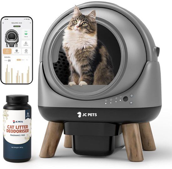 JC Pets Zelfreinigende Automatische Kattenbak XXL 65L Grijs