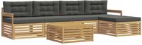vidaXL - Buiten - bank - set - 7 - st - Wit - en - antracietkleurig - Polyester