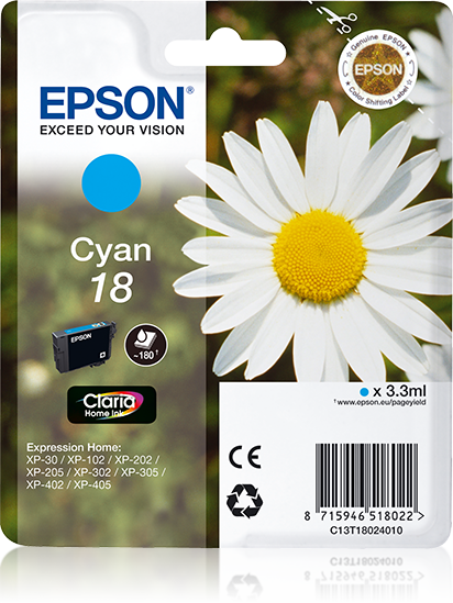 Epson 1802 Cyaan inktcartridge - 3 ml - C13T18024020