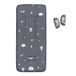 Interbaby Universele kinderwagenmat voor de zomer, ademend, comfortabel, 100% katoen, 84 x 34 cm, met riembescherming, hoes voor kinderwagen Forest, grijs