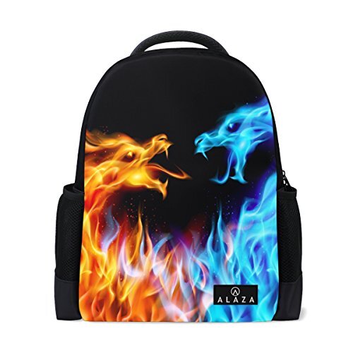 My Daily Mijn dagelijkse Abstract Blauw Rood Vurige Draken Rugzak 14 Inch Laptop Daypack Bookbag voor Travel College School