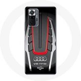 Audi S8 Logo Rood Maniacase Hoesje voor Xiaomi Redmi Note 10 Pro