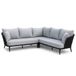 BUITEN living Palermo hoek loungeset 5 personen | aluminium + touw | Stone Grey | 4-delig - 230x230cm