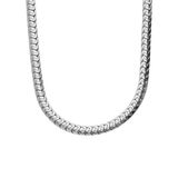 Lucardi Heren Stainless steel herenketting - Ketting - Staal - Zilverkleurig - 55 cm