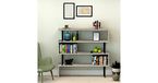 Homemania Sirio Boekenkast met planken voor woonkamer, slaapkamer, kantoor, licht zwart, van hout, 145 x 34 x 120 cm, melamine plaat